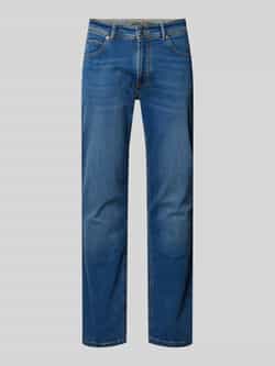 Christian Berg Men Straight fit jeans met contrastnaden van biologische katoenmix