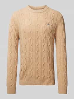 Gant Gebreide pullover met kabelpatroon