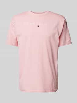Tommy Jeans Geborduurd logo basic T-shirt Rozen Pink Dames