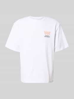 Wood T-shirt met labelprint model 'Gary'