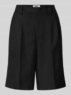 Oui Straight leg korte broek met bandplooien
