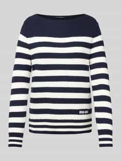 Oui Gebreide pullover met labeldetail