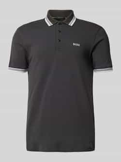 BOSS Green Regular fit poloshirt met labelstitching model 'PADDY'