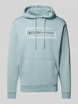 Tom Tailor Denim Regular fit hoodie van katoenmix met labelprint
