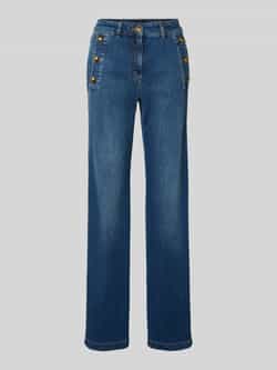 LUISA CERANO Flared cut jeans met knopen en achterzakken