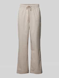 Pegador Wide leg stoffen broek met labelstitching model 'RATON'