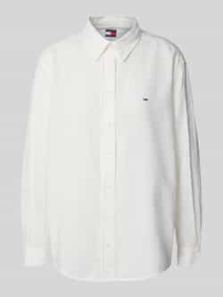 Tommy Jeans Relaxed fit blouseshirt van een mix van katoen en linnen