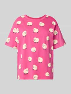 Jake*s Casual Pyjamabovendeel in all-over look met ronde hals