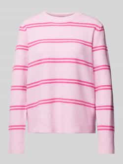 Pieces Regular fit gebreide pullover met wol en streepmotief model 'OLIVIA'