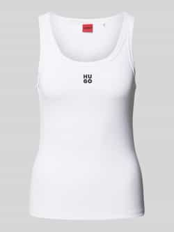 Hugo Boss Stijlvol Logo Geborduurd Hemdje White Dames