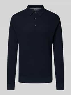 OLYMP Level Five Slim fit gebreide pullover met polokraag van katoen