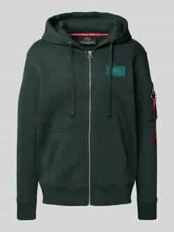 Alpha industries Sweatjack met logopatch en kangoeroezak