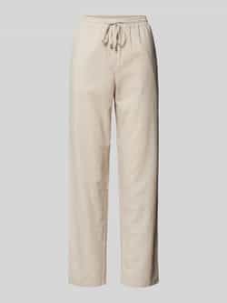 Milano italy Straight leg linnen broek met tunnelkoord