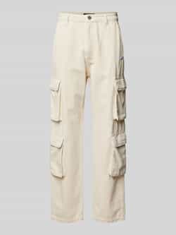 Pegador Wide leg cargobroek met labelstitching model 'PRETO'