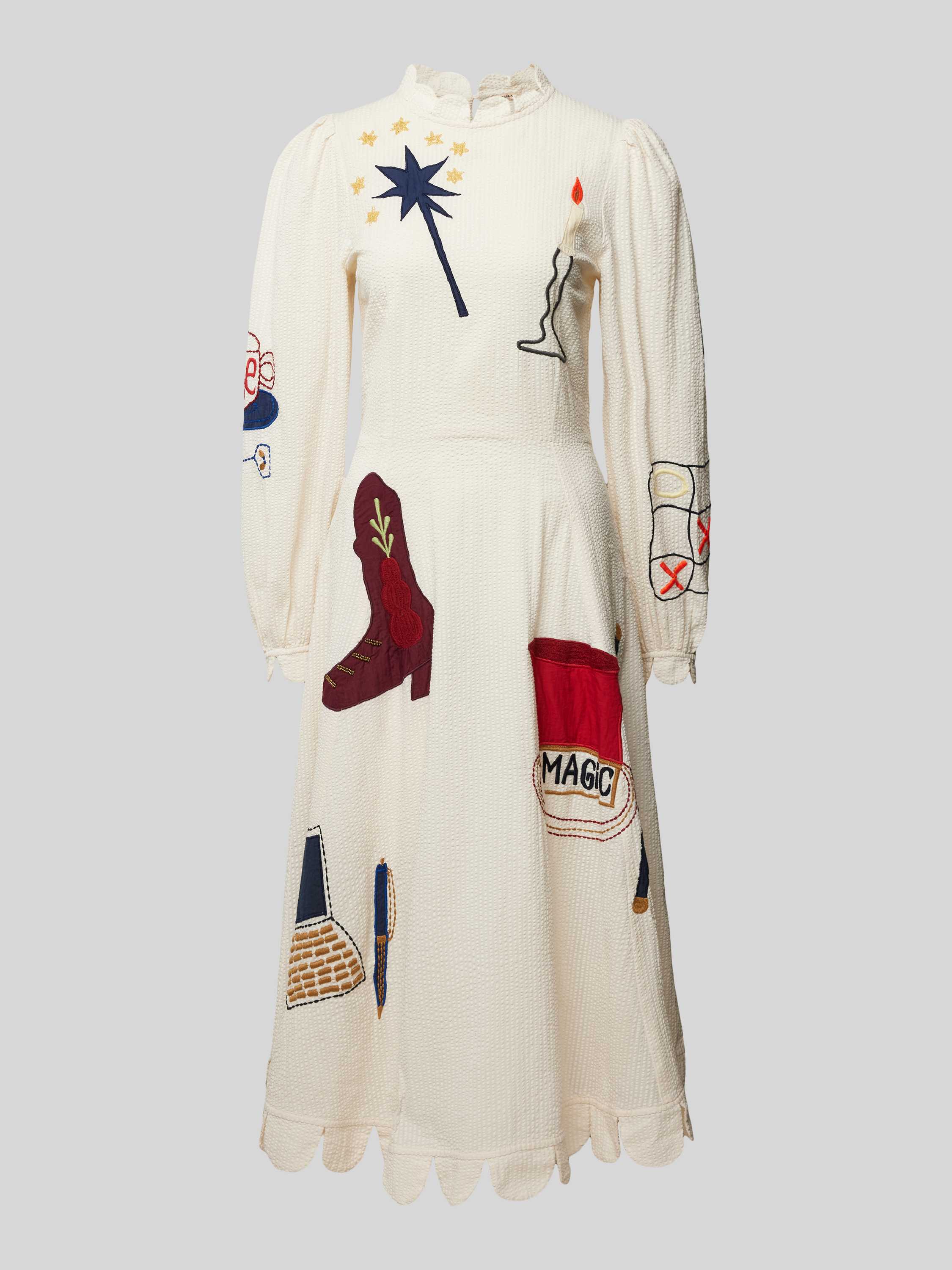 Stella Nova Midi-jurk met motiefstitching model 'Katara'