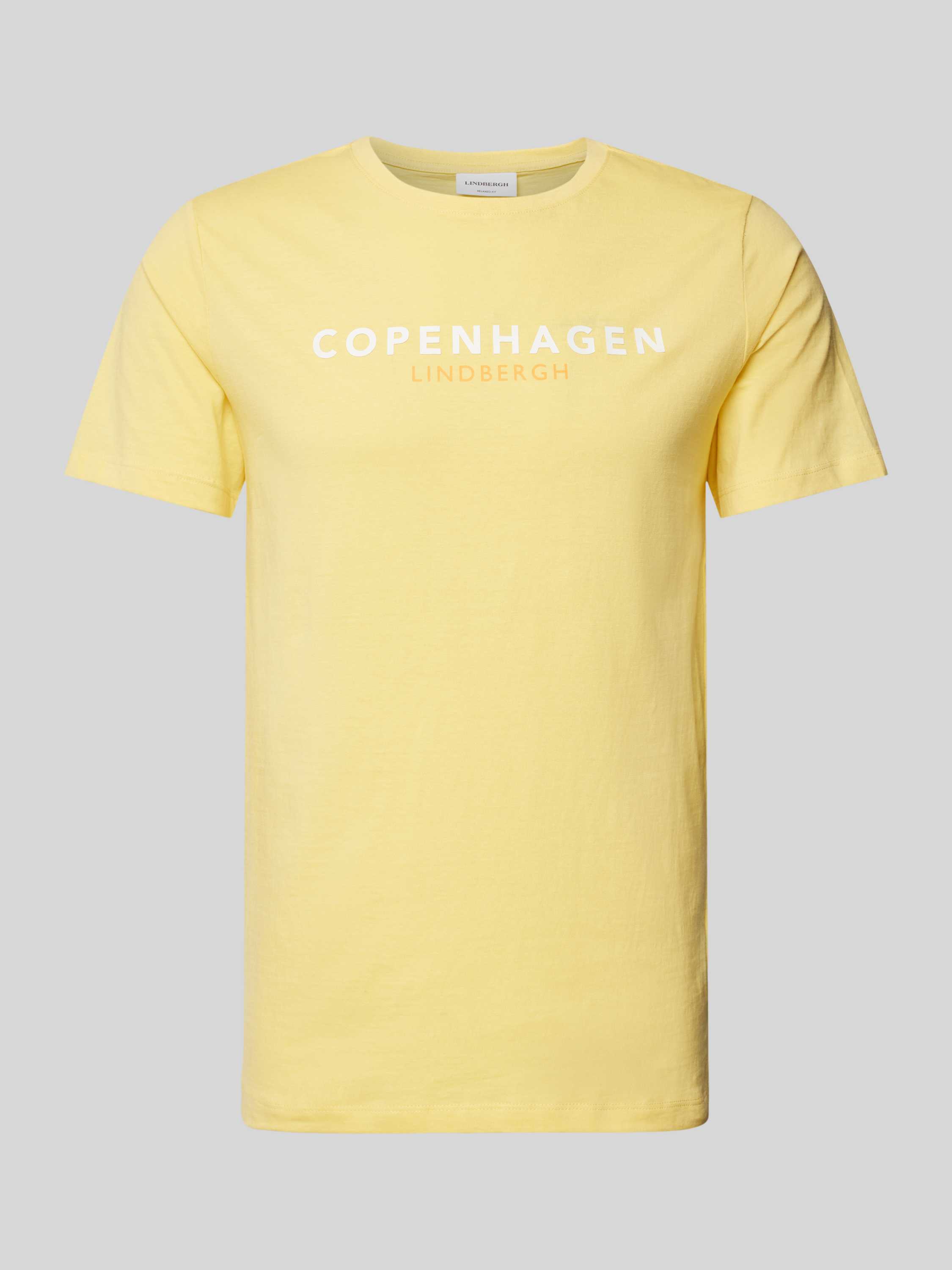Lindbergh T-shirt met labelprint model 'Copenhagen'