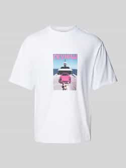 REVIEW T-shirt met geribde ronde hals
