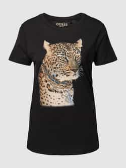 Guess T-shirt met ronde hals model 'LEOPARD JEWEL EASY'