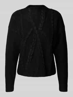 My Essential Wardrobe Zwarte Gebreide Blouse met Hoge Hals Black Dames