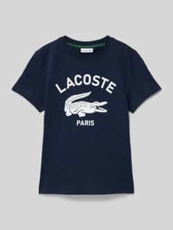 Lacoste T-shirt met labelprint en ronde hals