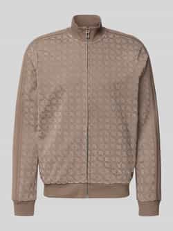 JOOP! Collection Sweatjack met labeldetail en opstaande kraag