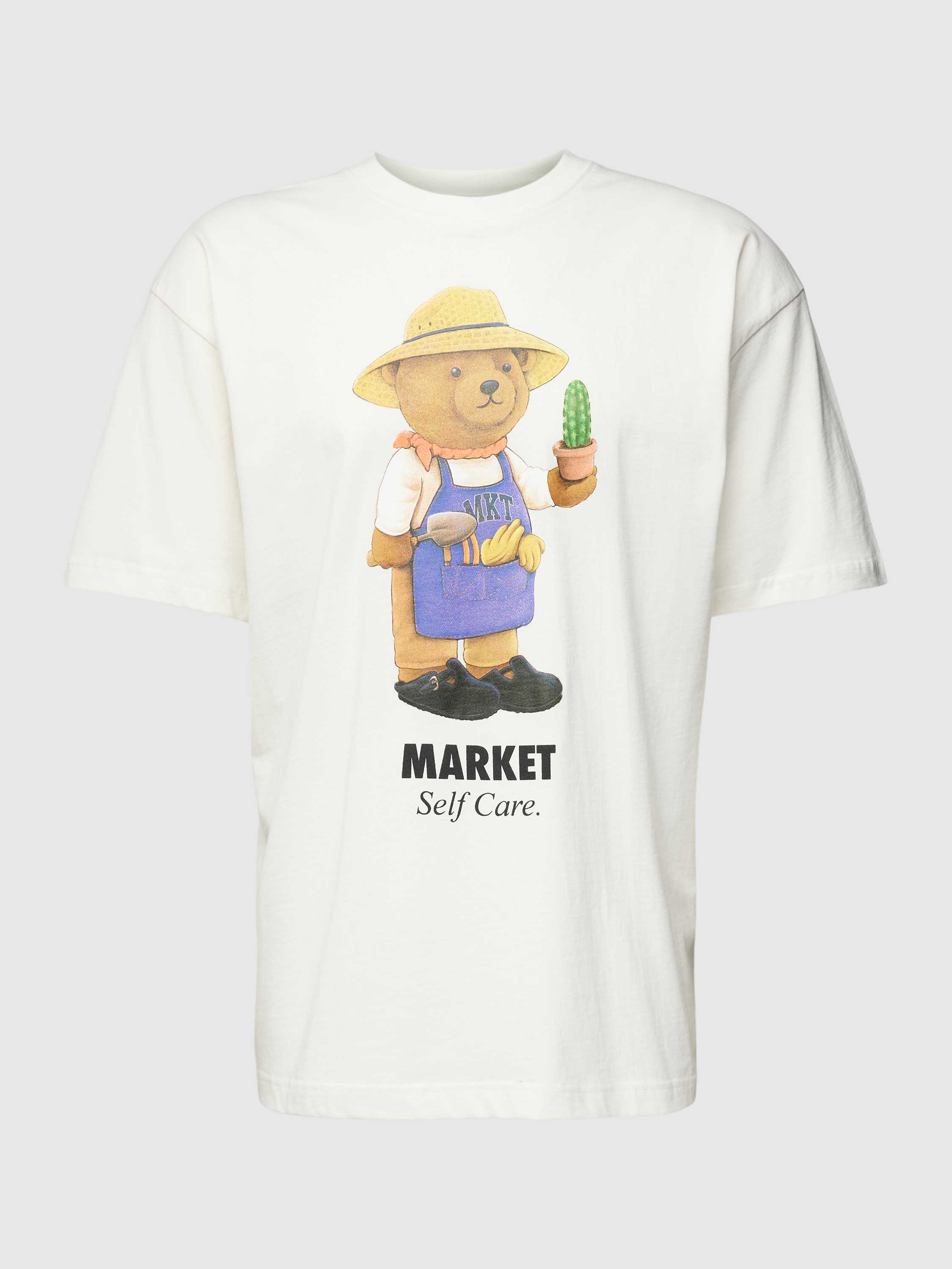 MARKET T-shirt met motiefprint model 'BOTANICAL BEAR'