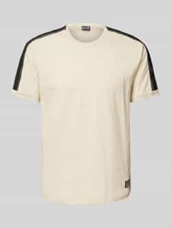 Emporio Armani EA7 Beige T-shirt met contrastdetails Beige Heren