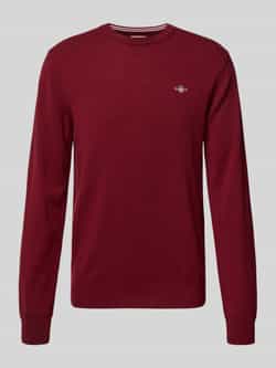 Gant Gebreide pullover van zuivere lamswol met ribboorden
