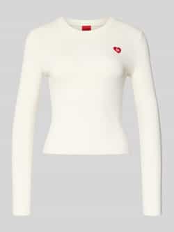 HUGO Slim fit gebreid shirt van viscosemix model 'SHARPA'