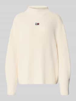 TOMMY JEANS Dames Truien & Vesten Tjw Mockneck Badge Sweater Gebroken Wit