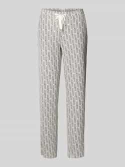 Schiesser Straight leg stoffen broek met all-over motief model 'Mix+Relax'