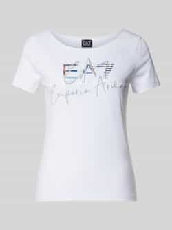 EA7 Emporio Armani T-shirt met labelprint en -stitching