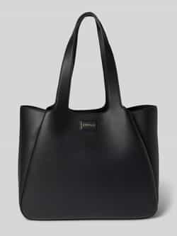 HUGO Shopper in leerlook met logo-applicatie