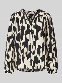 s.Oliver RED LABEL Relaxed fit blouse met lange mouwen in viscosemix met een tuniekhals
