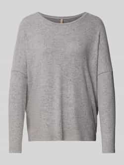 Soyaconcept Shirt met ronde hals SC-BIARA 1 comfortabele trui elastische viscosekwaliteit in gemêleerde uitstraling