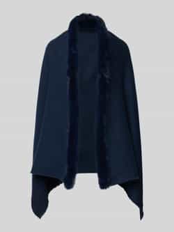 Fraas Poncho met imitatiebont