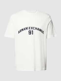 Armani Exchange Katoenen logo T-shirt met korte mouwen White Heren