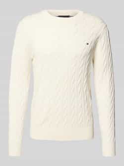 Tommy Hilfiger Gebreide trui CLASSIC CABLE CREW NECK met structuurbreisel en vlaglabel