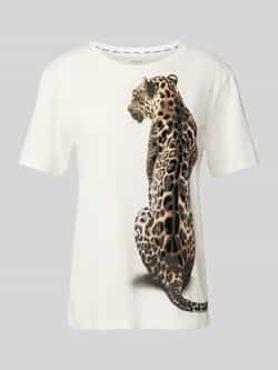 Marc Cain Regular fit T-shirt van puur katoen met dierenprint