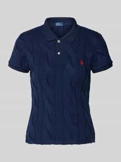 Polo Ralph Lauren Regular fit poloshirt met kabelpatroon en logostitching