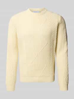 Manuel Ritz Gebreide pullover met kabelpatroon en ronde hals