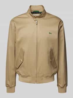 Lacoste Waterdichte Katoenen Harrington Jas Beige Heren