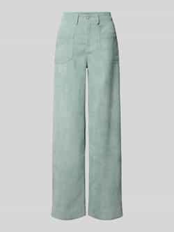 RAFFAELLO ROSSI Wide leg corduroy broek met labelapplicatie model 'MIRU'
