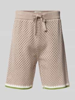 Scotch & Soda Regular fit korte broek met ajourpatroon