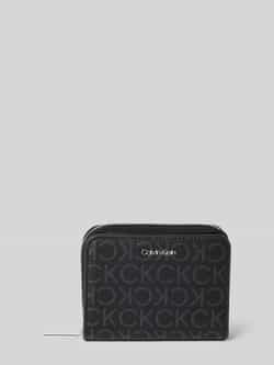 Calvin Klein Zwarte ritsportemonnee voor vrouwen Black Dames