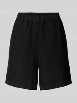 MOS MOSH Regular fit korte linnen broek met elastische band model 'Emmie'