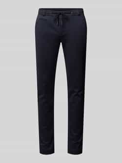 Bugatti Slim fit stoffen broek met paspelzak