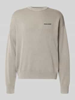 PEGADOR Oversized gebreide pullover met logo en ronde hals
