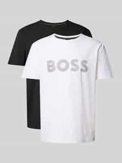 BOSS Green Regular fit T-shirt van katoenmix in een set van 2 stuks