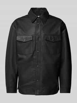 Jack & Jones Premium Leren jack met kentkraag model 'SERGE'